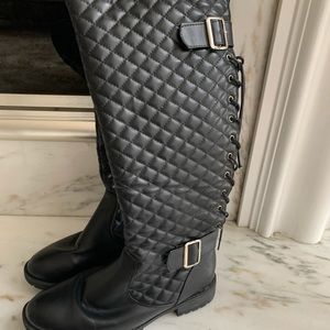 Tall Faux Leather Boots